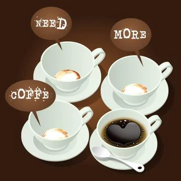 Cups of coffee Stock Illustration