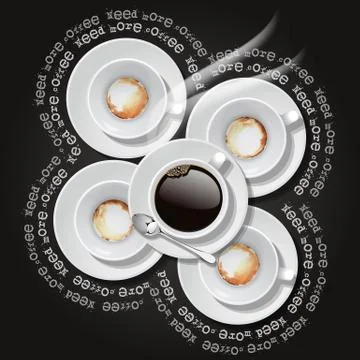Cups of coffee Stock Illustration