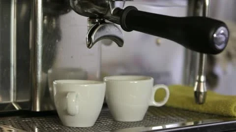 Cups in a coffee machine Stock Footage 11482825