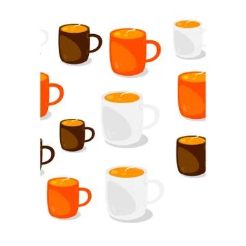 Cups of coffee seamles pattern Stock Illustration