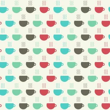 Cups of coffee seamless pattern. Vector illustration イラスト素材