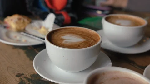 Cups of coffee served Stock Footage 115255659