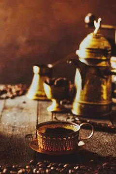 Cups coffee with sugar Stock Photos