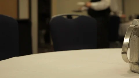 Cups of Cold Beverages on Table Stock Footage 101981727