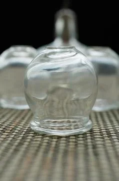Cups for Eastern cupping treatment Stock Photos