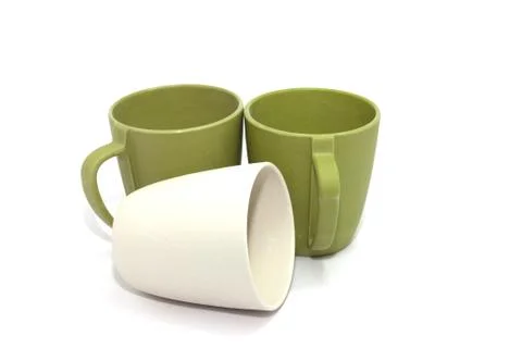 Cups ecological breakfast beverage not high temperature Stock Photos