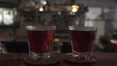 Cups of Freshly Served Coffee Stock Footage 293372055