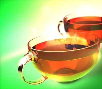 Cups of green tea Illustrazione stock