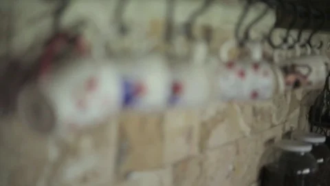 Cups on a Hook Stock Footage 77104701