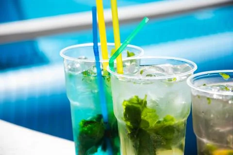 Cups with lemonade Stock Photos