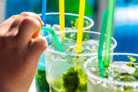 Cups of lemonade Stock Photos