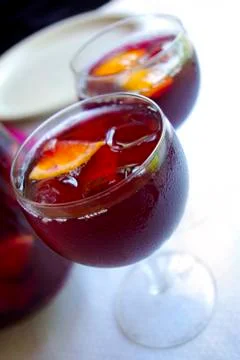 Cups with sangria Stock Photos