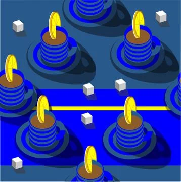 Cups as seamless texture Stock Illustration