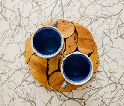 Cups On The Table Stock Photos