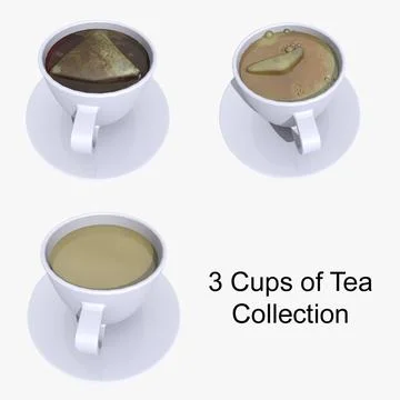 Cups Of Tea Collection 3D Model