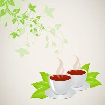 Cups of tea Stock Illustration