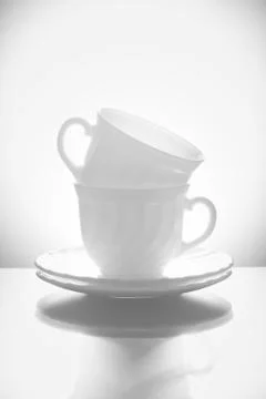 Cups for tea on a white background Stock Photos