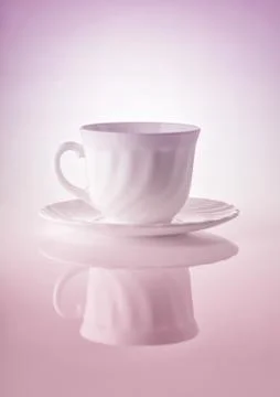 Cups for tea on a white background Stock Photos