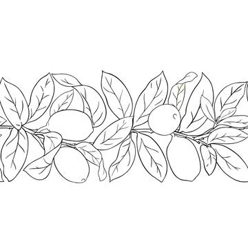 Cupuacu Outline Horizontal Seamless Pattern Illustrazione stock