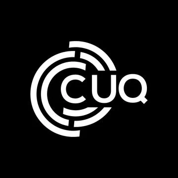 CUQ letter logo design on black background. CUQ creative initials letter logo Illustrazione stock