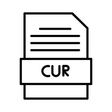 CUR File Document Icon design in filled and outlined style Stock Illustration
