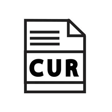 CUR File Document Icon, Ideal for Digital and File Management Illustrations Stock Illustration