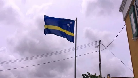 Curacao Flag Blowing In The Wind Stock Footage 116656500