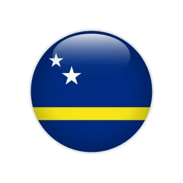 Curacao flag on button Stock Illustration