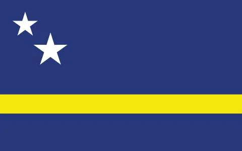 Curacao flag vector graphic. Rectangle Curacaoan flag illustration. Curacao c Illustrazione stock