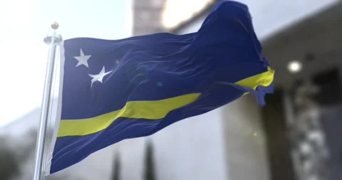 Curacao-flag-waving-seamless-loop-4k-60fps Stock Footage 333636569