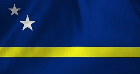 Curacao flag waving with the wind background loop video animation Video stock 327171837