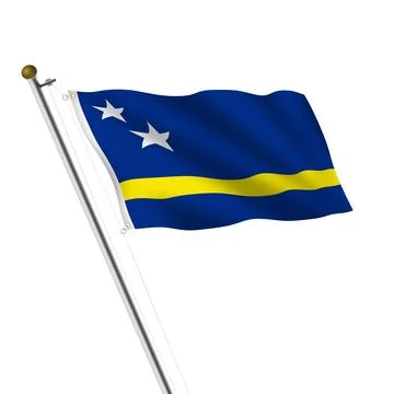 Curacao Flagpole with clipping path Stock Illustration