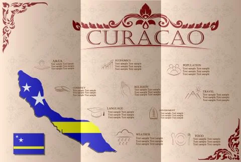 Curacao  infographics, statistical data, sights. Vector illustration Stock Illustration