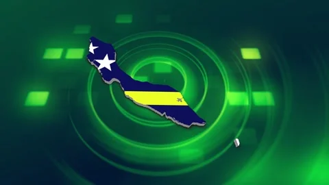 Curacao Map and Flag Background Stock Footage 344278582