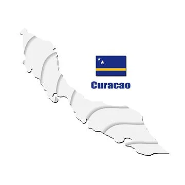 Curacao map on white background. vector illustration. Illustrazione stock