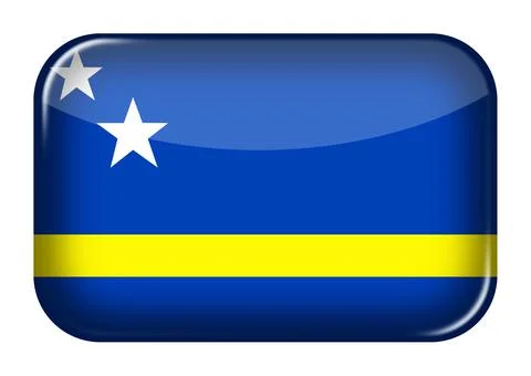 Curacao web icon rectangle button with clipping path 3d illustration Stock Illustration