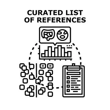 Curated list of scientific references compilation イラスト素材