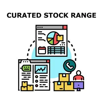 Curated stock range managing inventory and logistics Stock Illustration