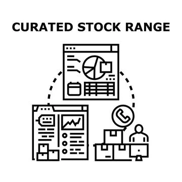 Curated stock range managing inventory and logistics Stockillustratie