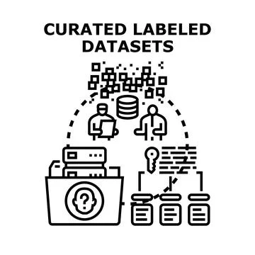 Curating labeled datasets for artificial intelligence learning 스톡 일러스트