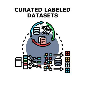 Curating labeled datasets for artificial intelligence learning process 스톡 일러스트