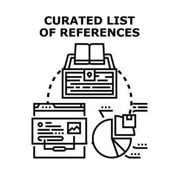 Curating references for data analysis and research Stock Illustration