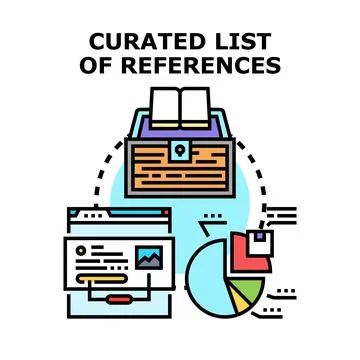 Curating references for data analysis and research Stock Illustration