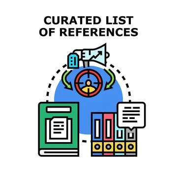 Curating research reference list for educational information targeting Stock Illustration