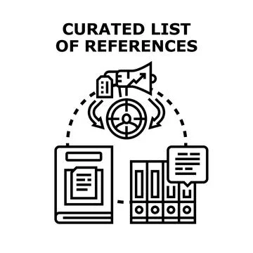 Curating research reference list for educational information targeting Stock Illustration