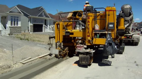 Curb Construction 3 Stock Footage 67109955