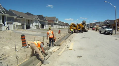 Curb Construction (4) Video Video stock 67109930
