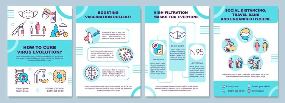 Curbing virus evolution brochure template 库存插图