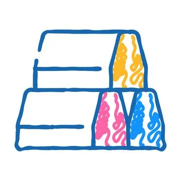 Curbs building material icon doodle illustration Ilustración de archivo