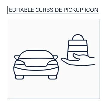 Curbside pickup line icon Stock Illustration